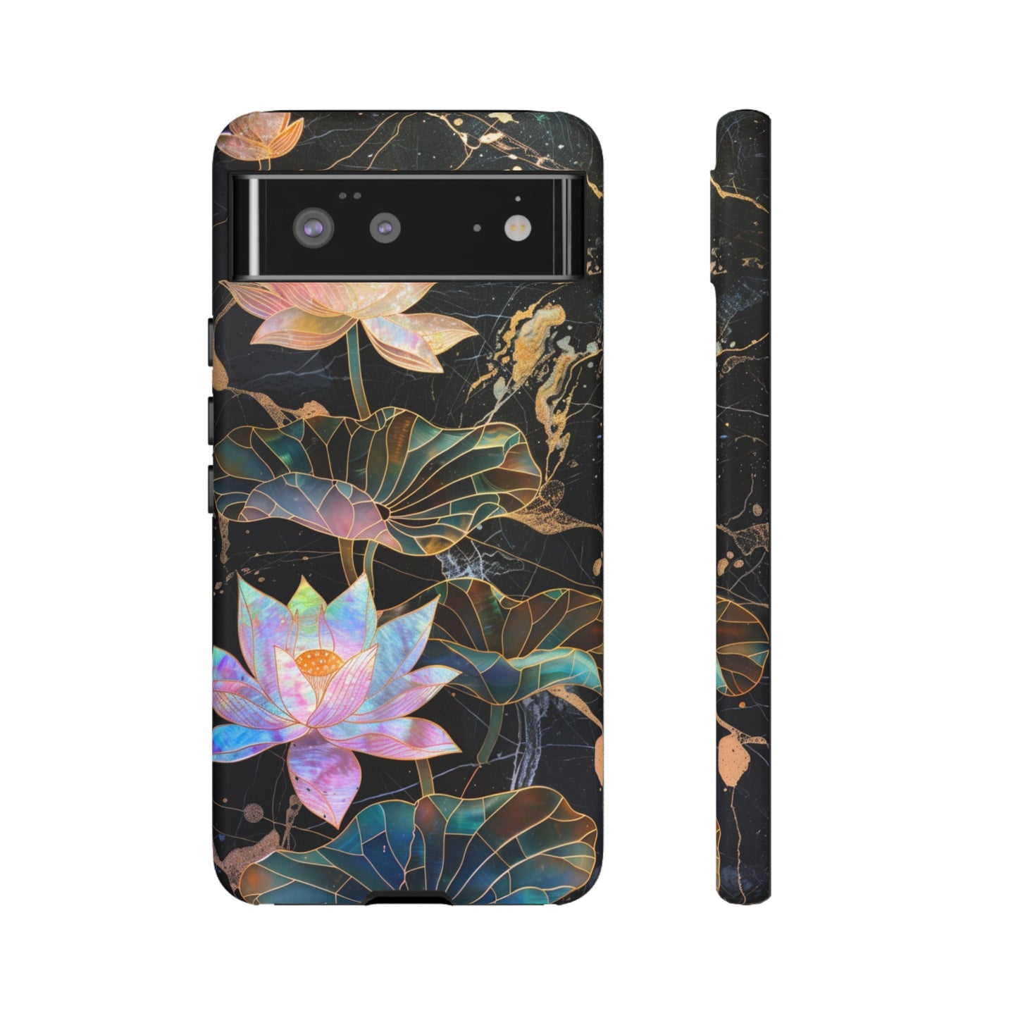 Zen Stained Glass Lotus Floral Design Phone Case