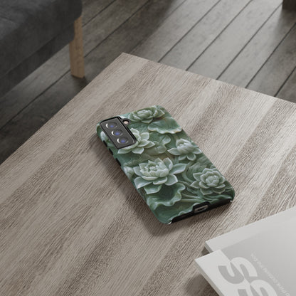 Green Jade Lotus Floral Art Phone Case