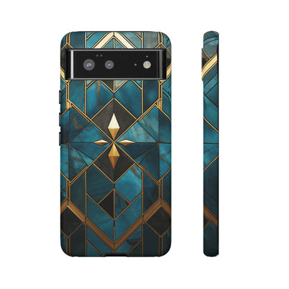 Gold and Blue Marble Mosaic Phone Case