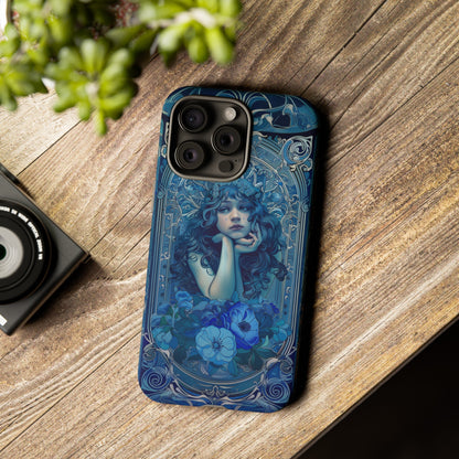 Blue Floral Art Nouveau Style Phone Case