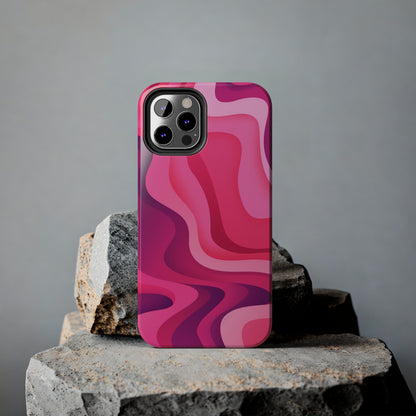 The Pink Wave iPhone Case Splash of Vibrance | Modern Art Meets Protection iPhone Tough Case