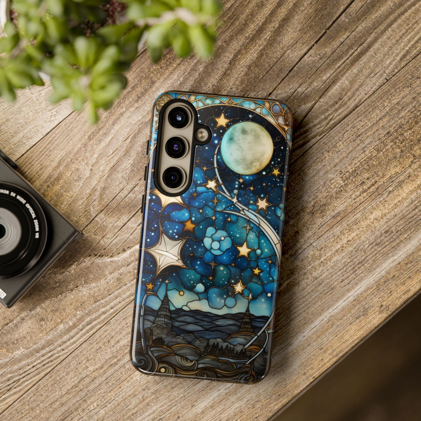 Boho Starry Night Stained Glass Artistry Phone Cover