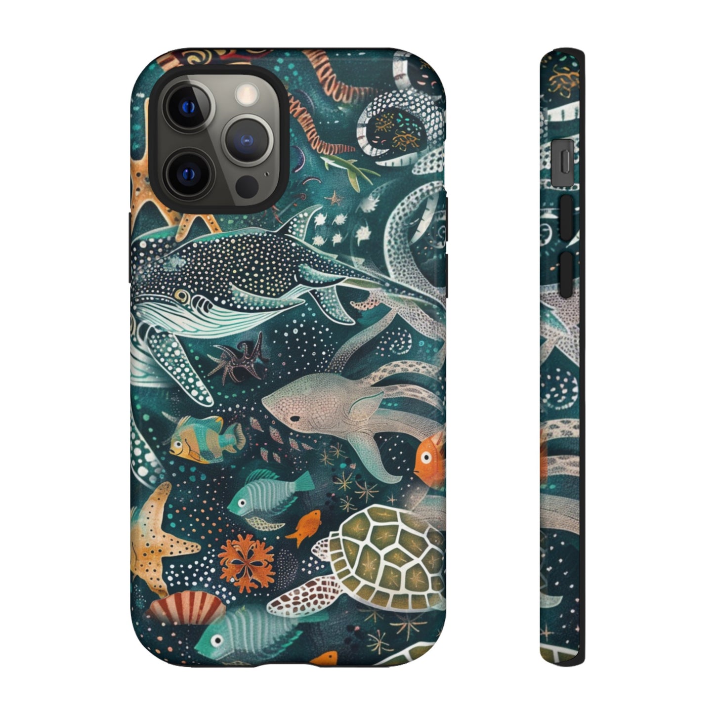 Undersea World Shark, Turtle, Manta Ray Phone Case