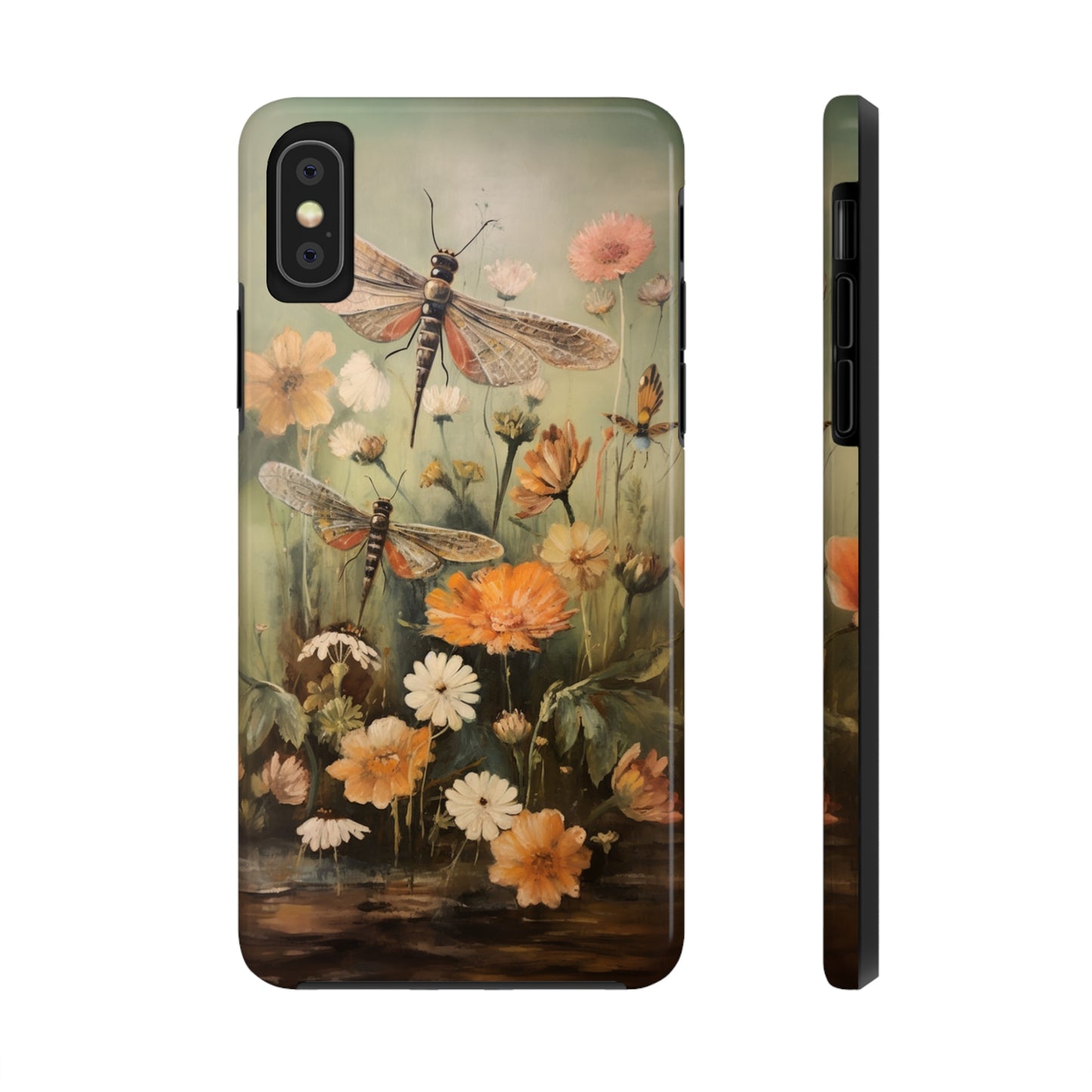 Dragonfly Floral Print iPhone Case | Nature-Inspired Elegance and Device Protection