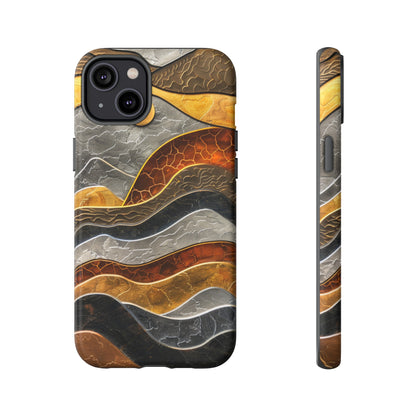 Abstract Gold and Silver Mountain Design Phone Case