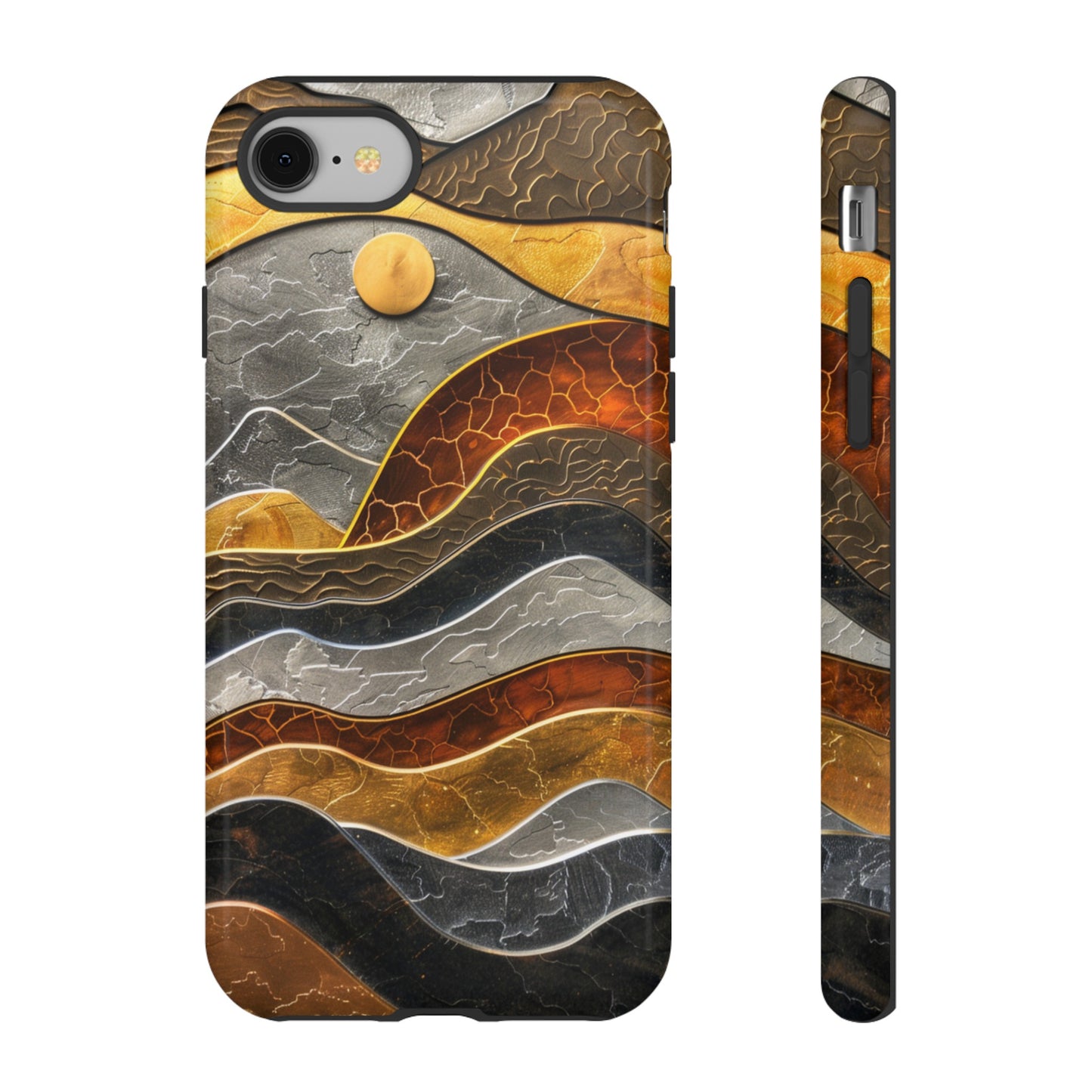 Abstract Gold and Silver Mountain Design Phone Case