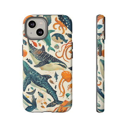 Undersea World Shark, Turtle, Manta Ray Phone Case