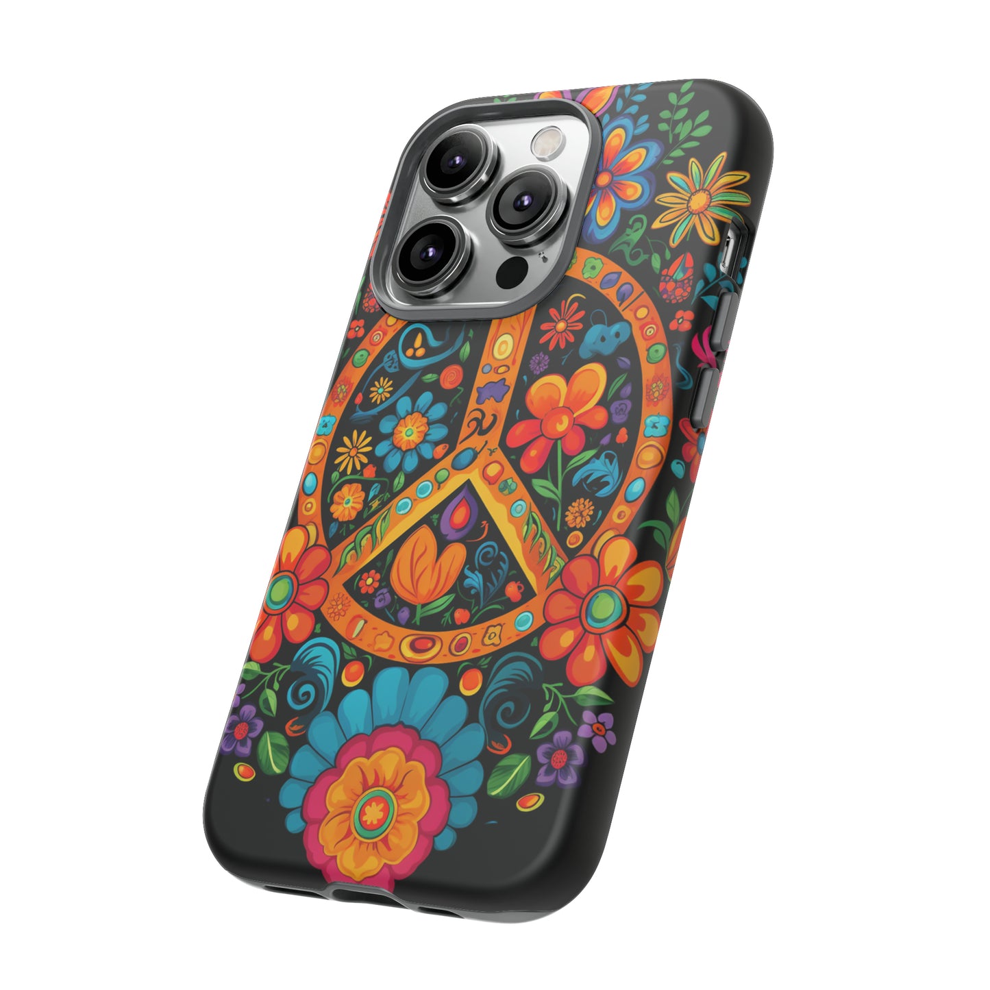 Peace Sign Embroidery Floral Hippie Style Phone Case