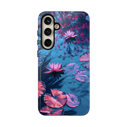 Magenta and Blue Color Zen Lily Pad Phone Case