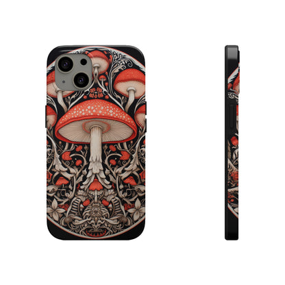 Mystical Mushroom Mandala Tough iPhone Case | Psychedelic Phone Cover