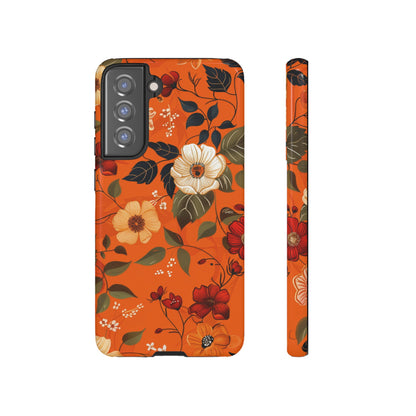 Orange Floral Phone Tough Case