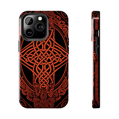 Eternal Weave iPhone Case, Red Celtic Tribal Knots | Timeless Symbolism iPhone Case for Models 11 through 14 Pro Max