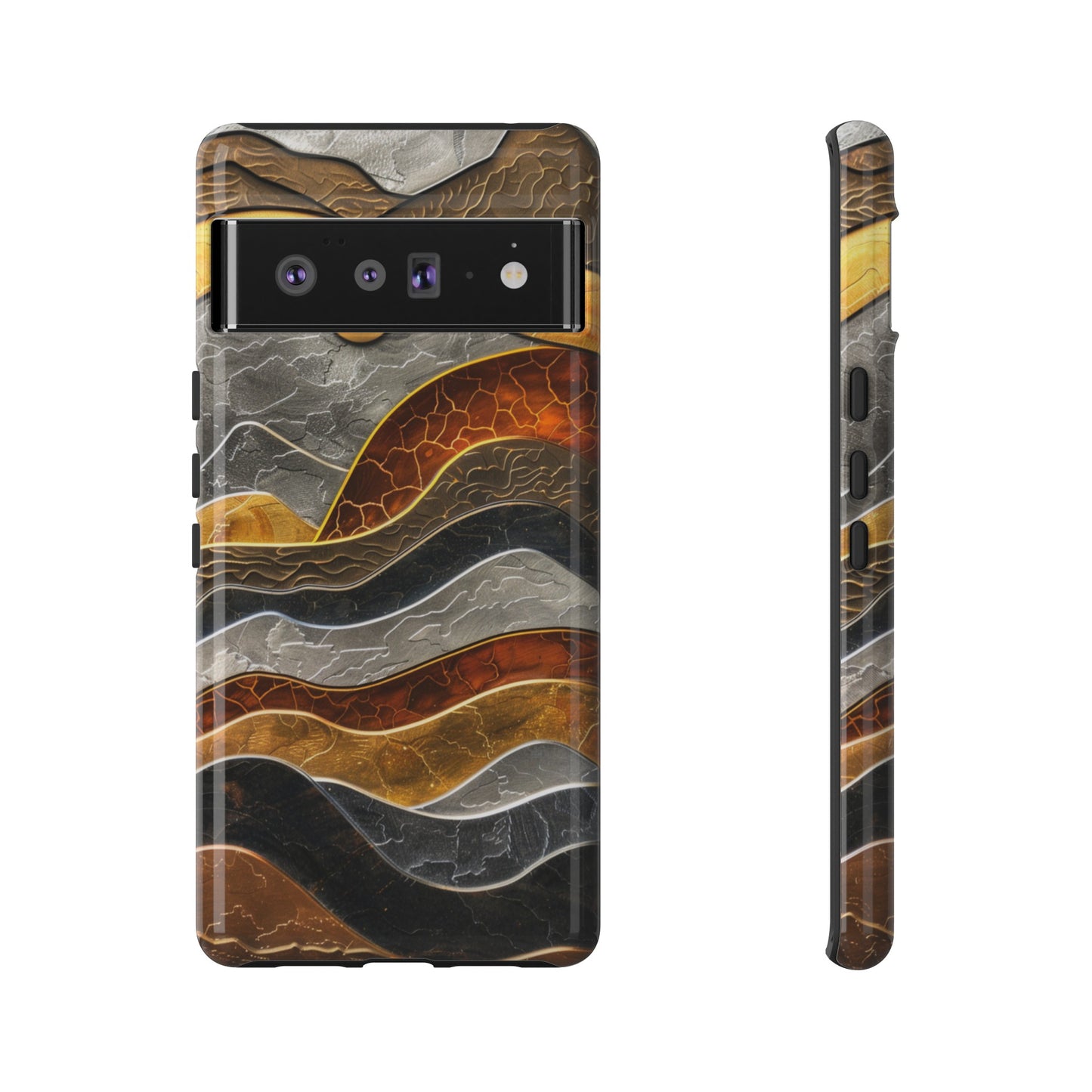 Abstract Gold and Silver Mountain Design Phone Case