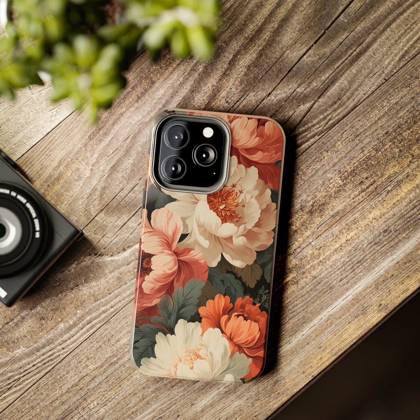 Vintage Floral Aesthetic Phone Tough Case Antique Print for iPhone 14 11 Pro 12 13 XR XS X 7+ 8 Boho Nature Flowers Cottage Core