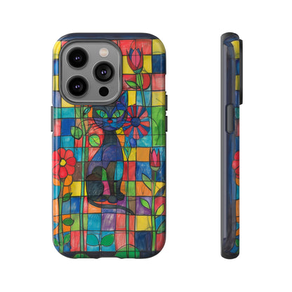 Cat in the Stained Glass Garden Phone Case