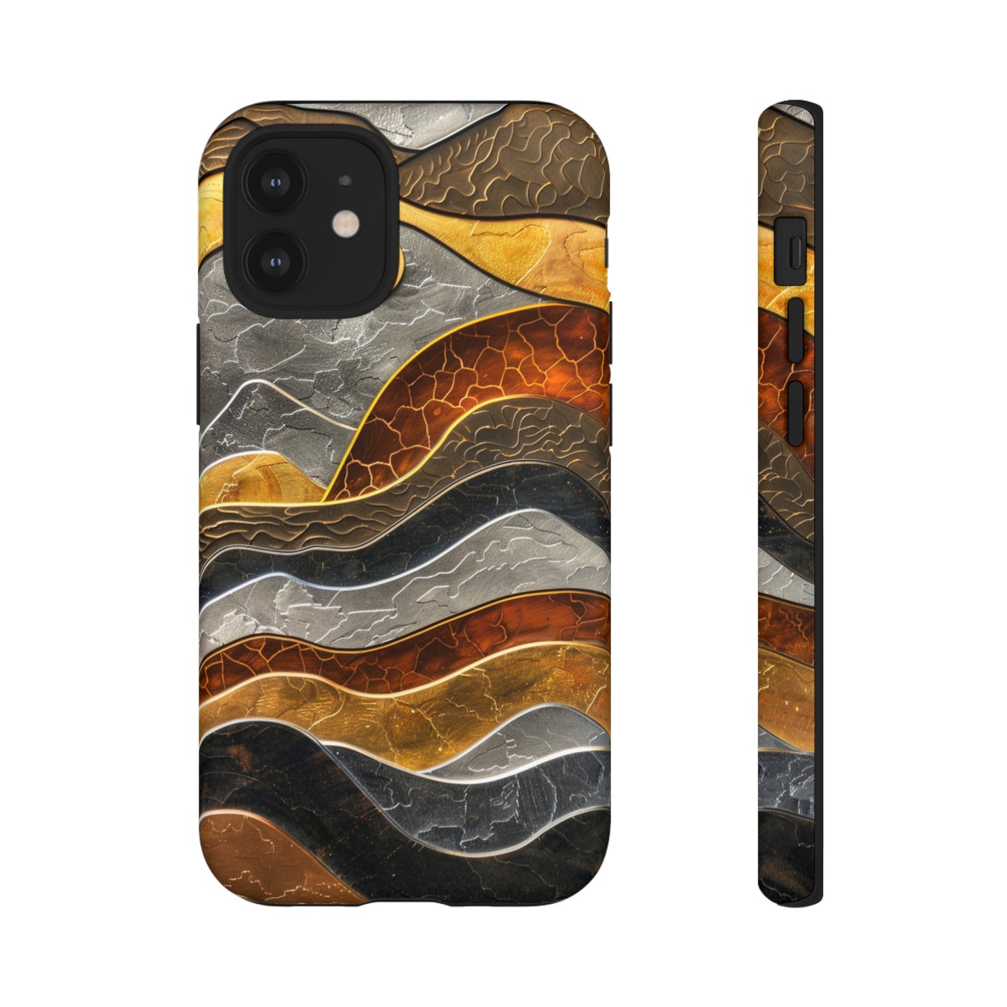 Abstract Gold and Silver Mountain Design Phone Case