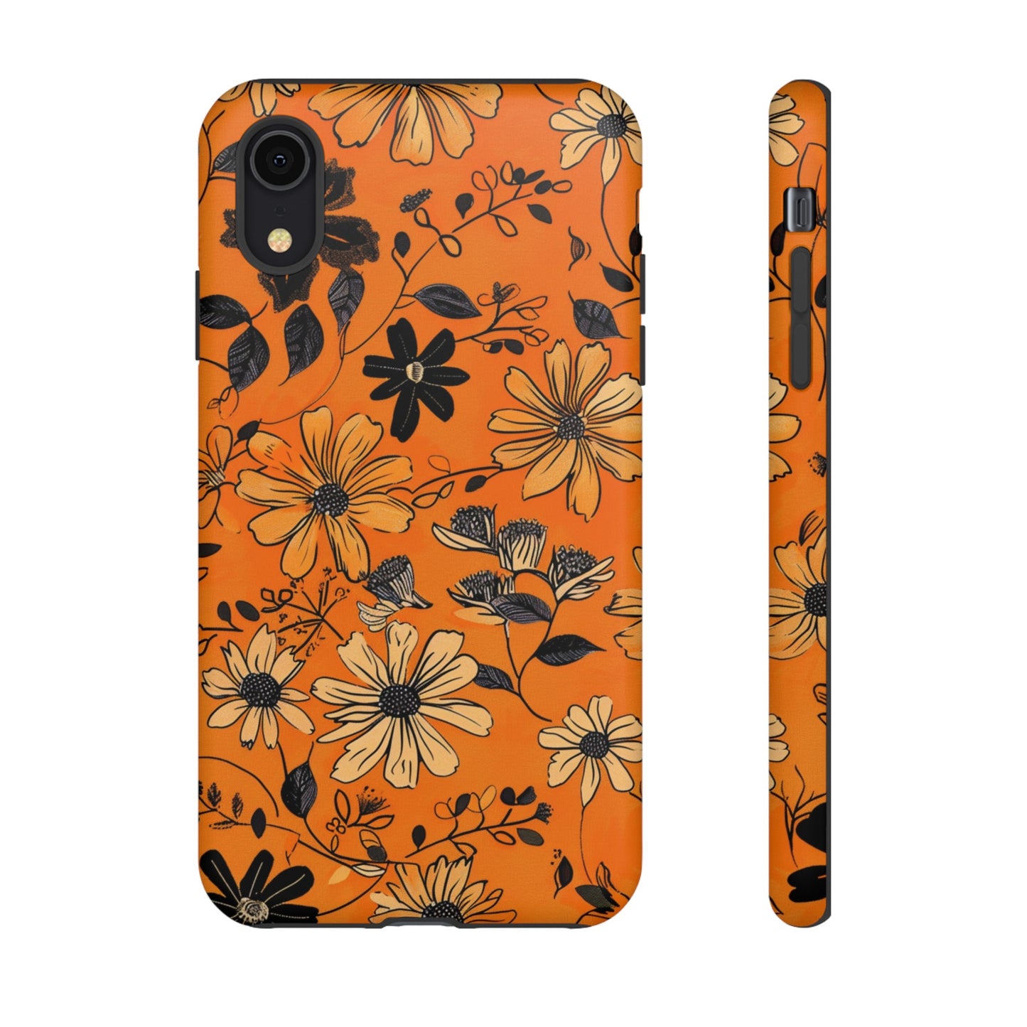 Orange Floral Phone Case Cute Summer Flower Aesthetic