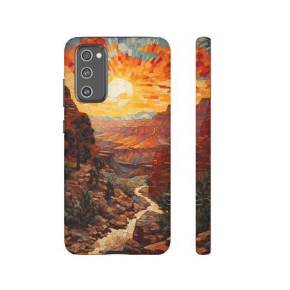 Desert Sunset Cactus Mosaic Tile