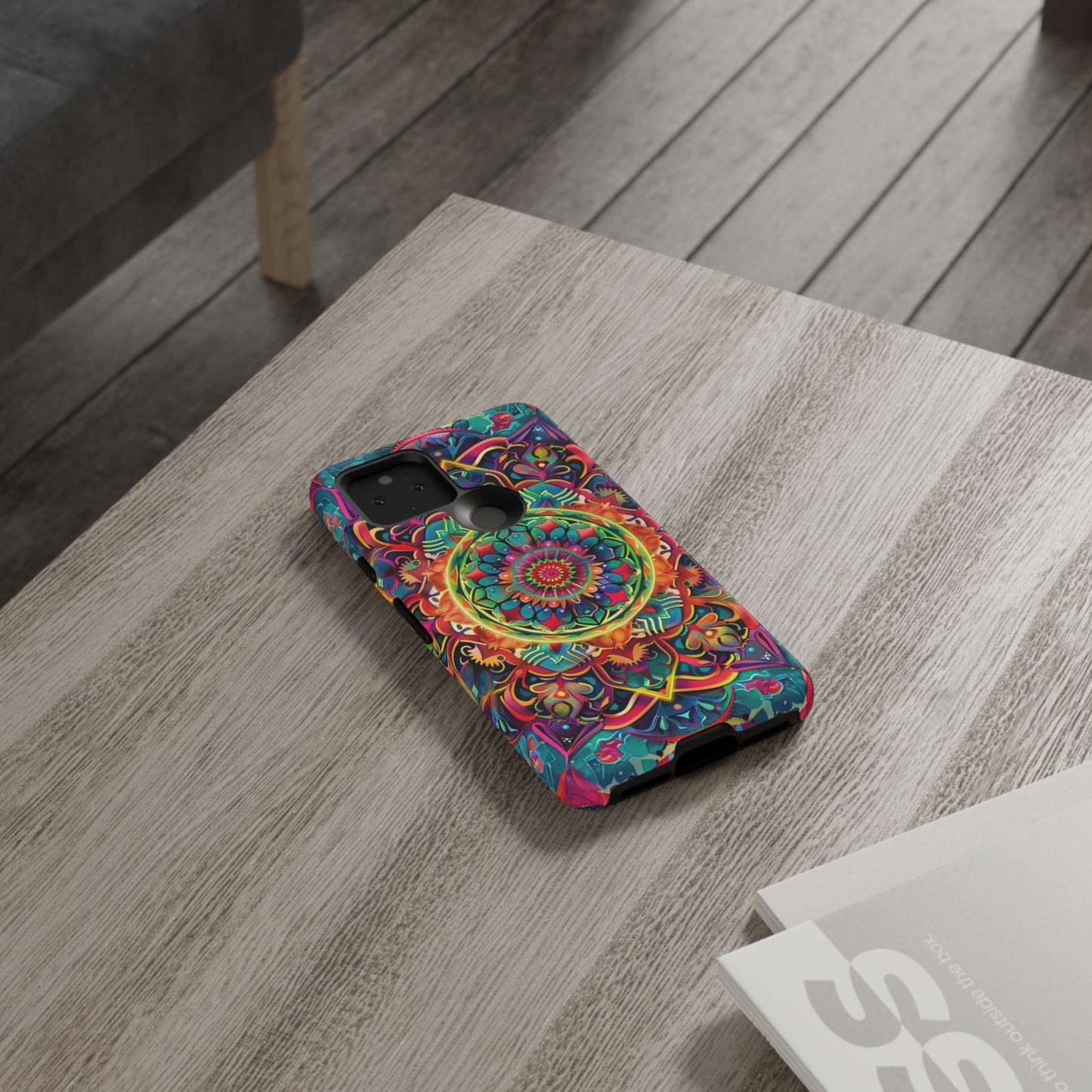 Cosmic Stained Glass Mandala Phone Case