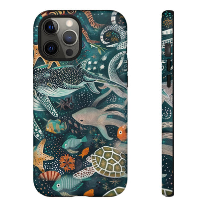 Undersea World Shark, Turtle, Manta Ray Phone Case