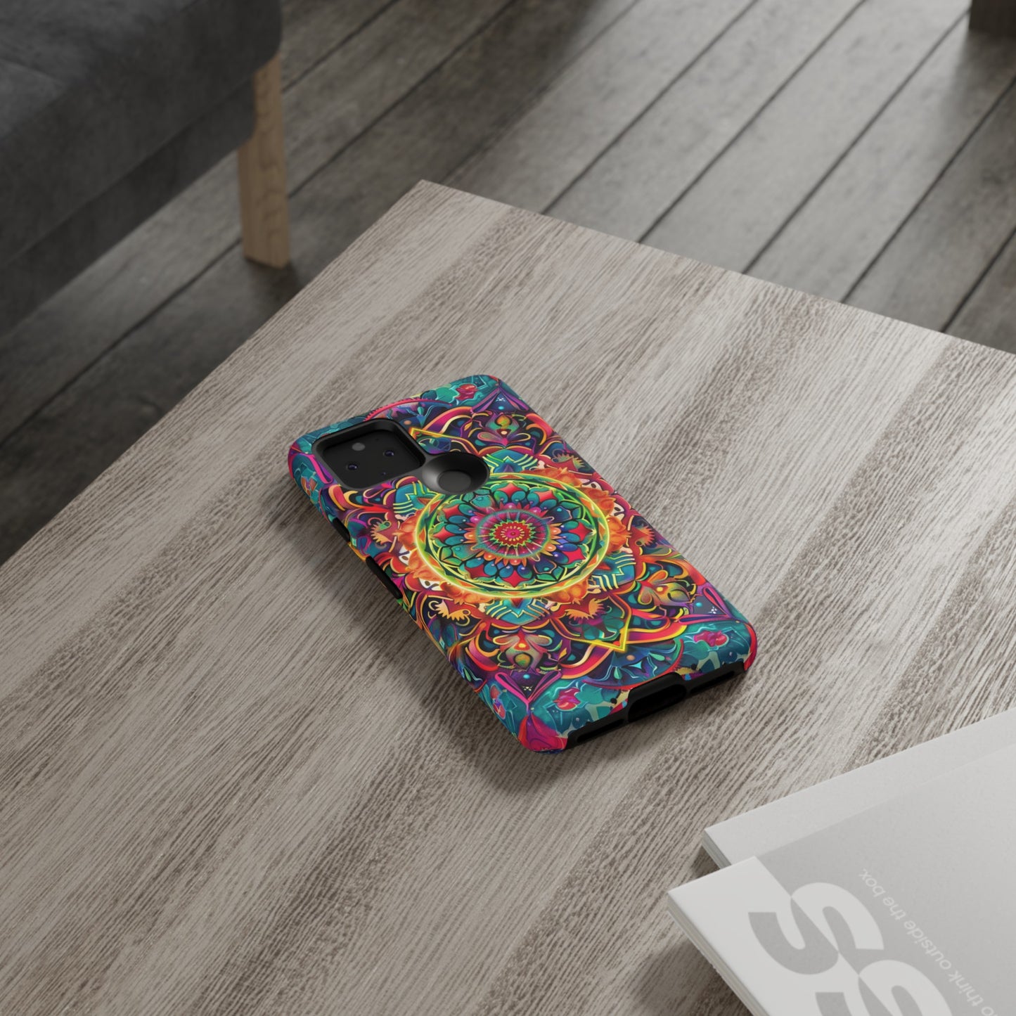 Cosmic Stained Glass Mandala Phone Case