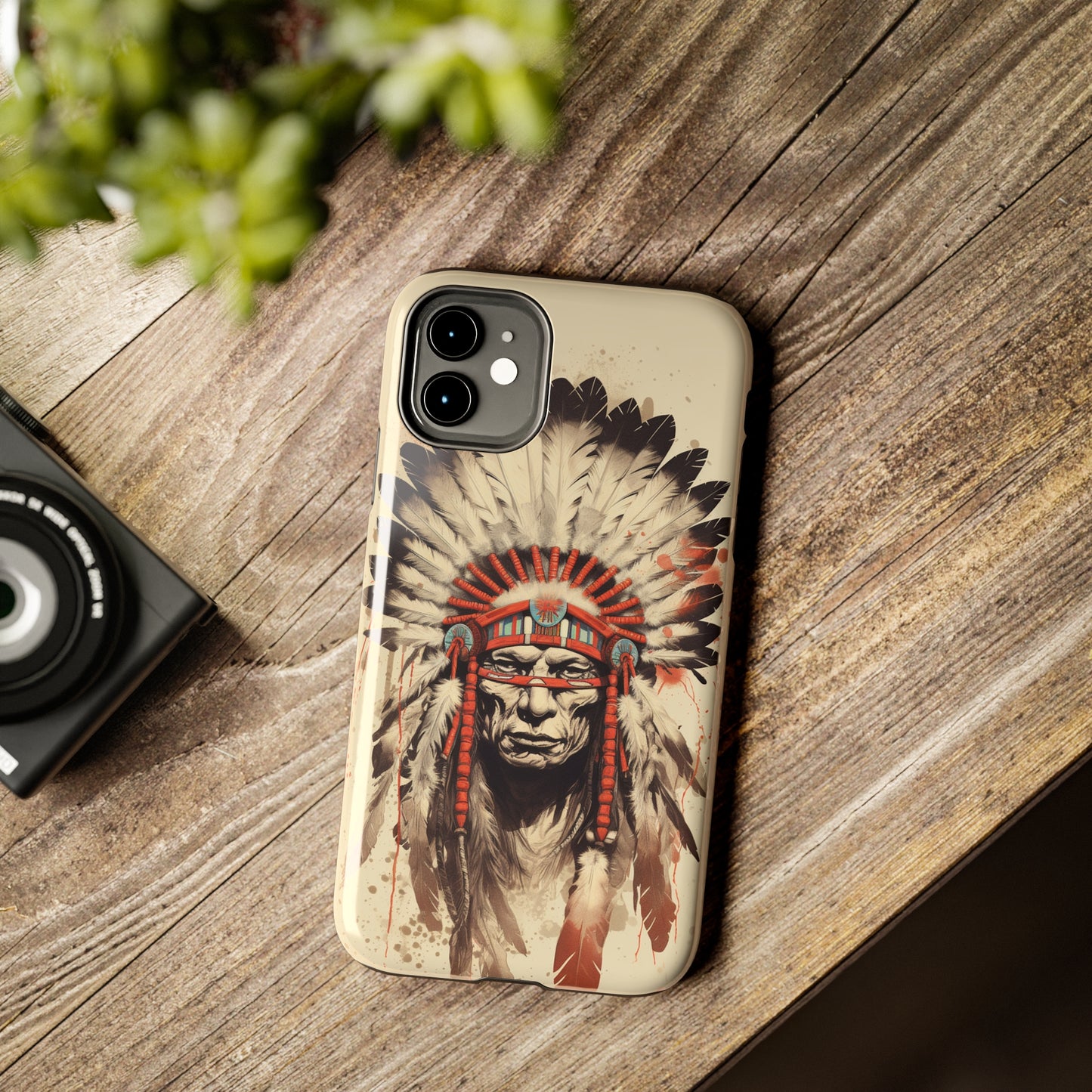 Proud Heritage: Native American Chief Headdress | Iconic Tribal iPhone Case for Models 11 through 14 Pro Max