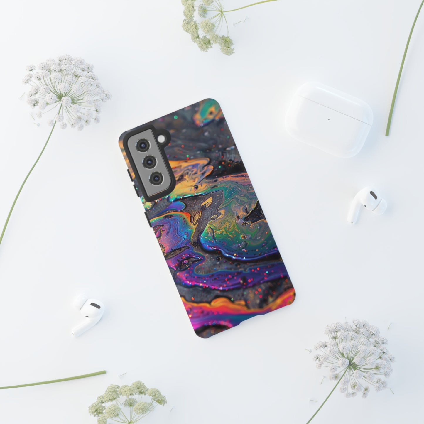 Opalescent Marbled Holographic Print Phone Case