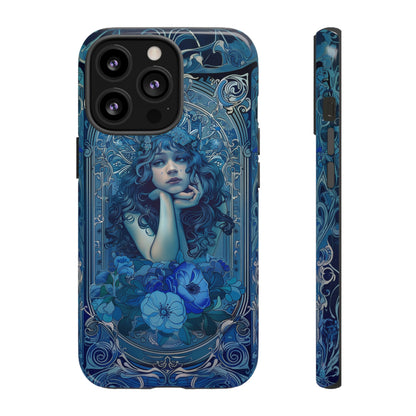 Blue Floral Art Nouveau Style Phone Case