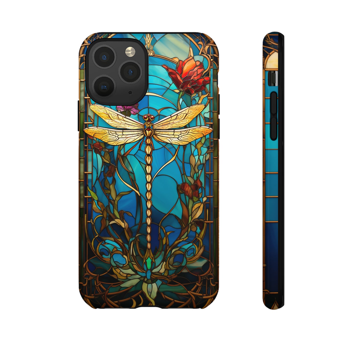 Vintage Art Nouveau Stained Glass Dragonfly Phone Case