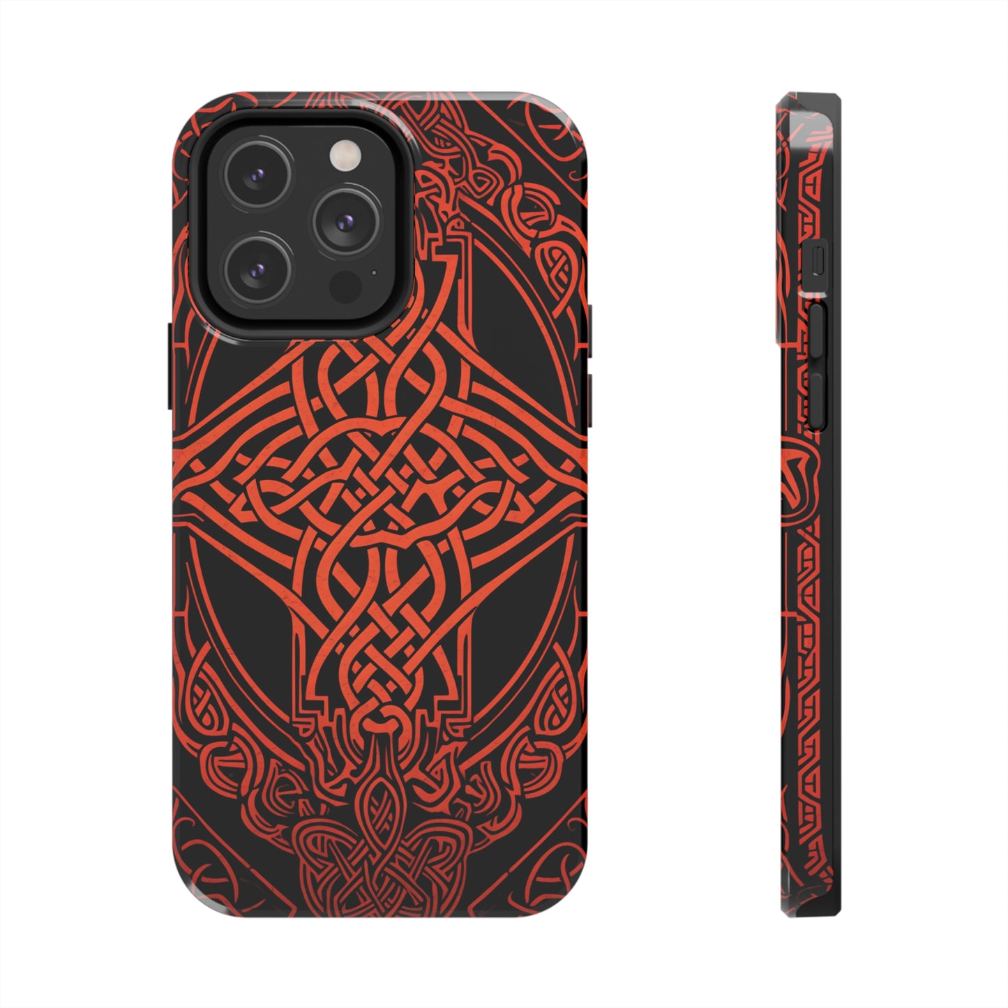 Eternal Weave iPhone Case, Red Celtic Tribal Knots | Timeless Symbolism iPhone Case for Models 11 through 14 Pro Max