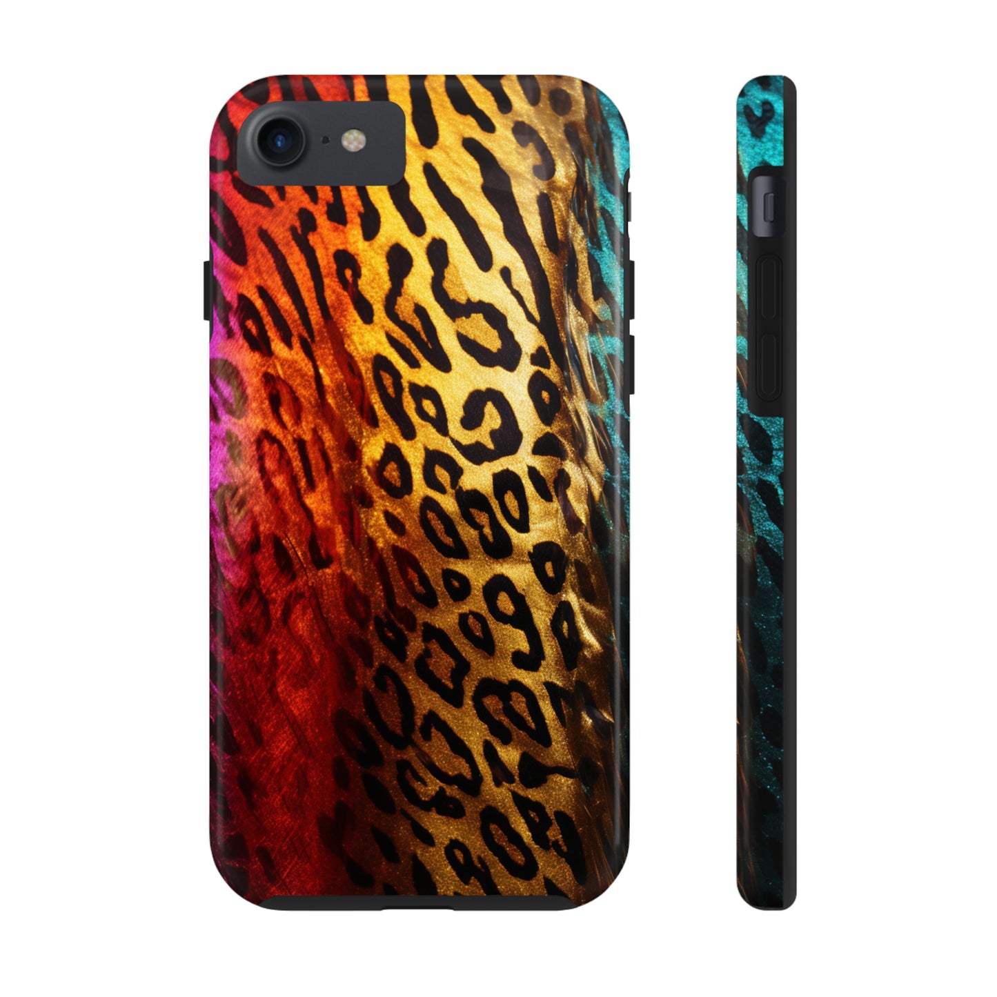 Kaleidoscopic Wild: Psychedelic Rainbow Leopard Print | Dazzling iPhone Case