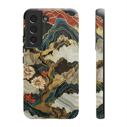 Chiyogami Stained Glass Floral Mountain Phone Case