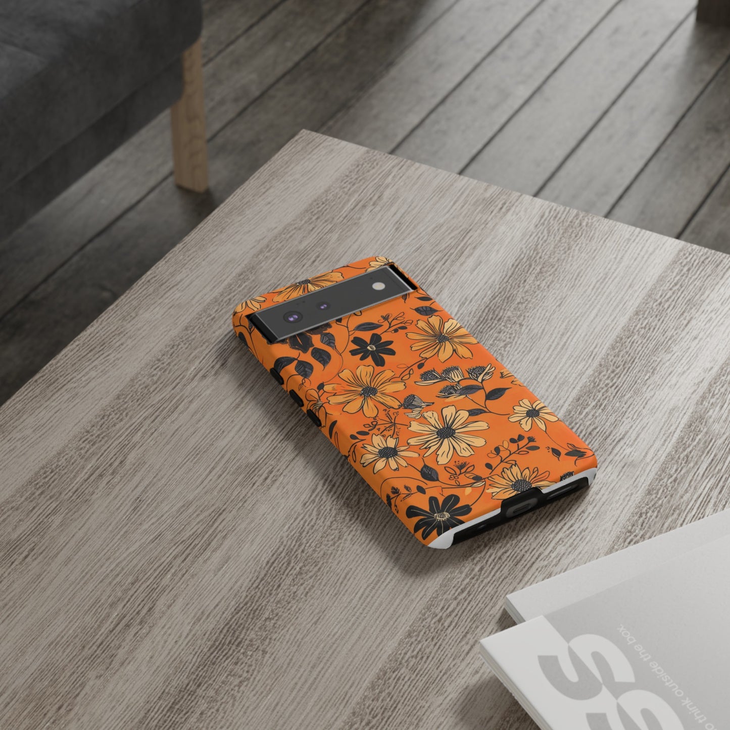 Orange Floral Phone Case Cute Summer Flower Aesthetic