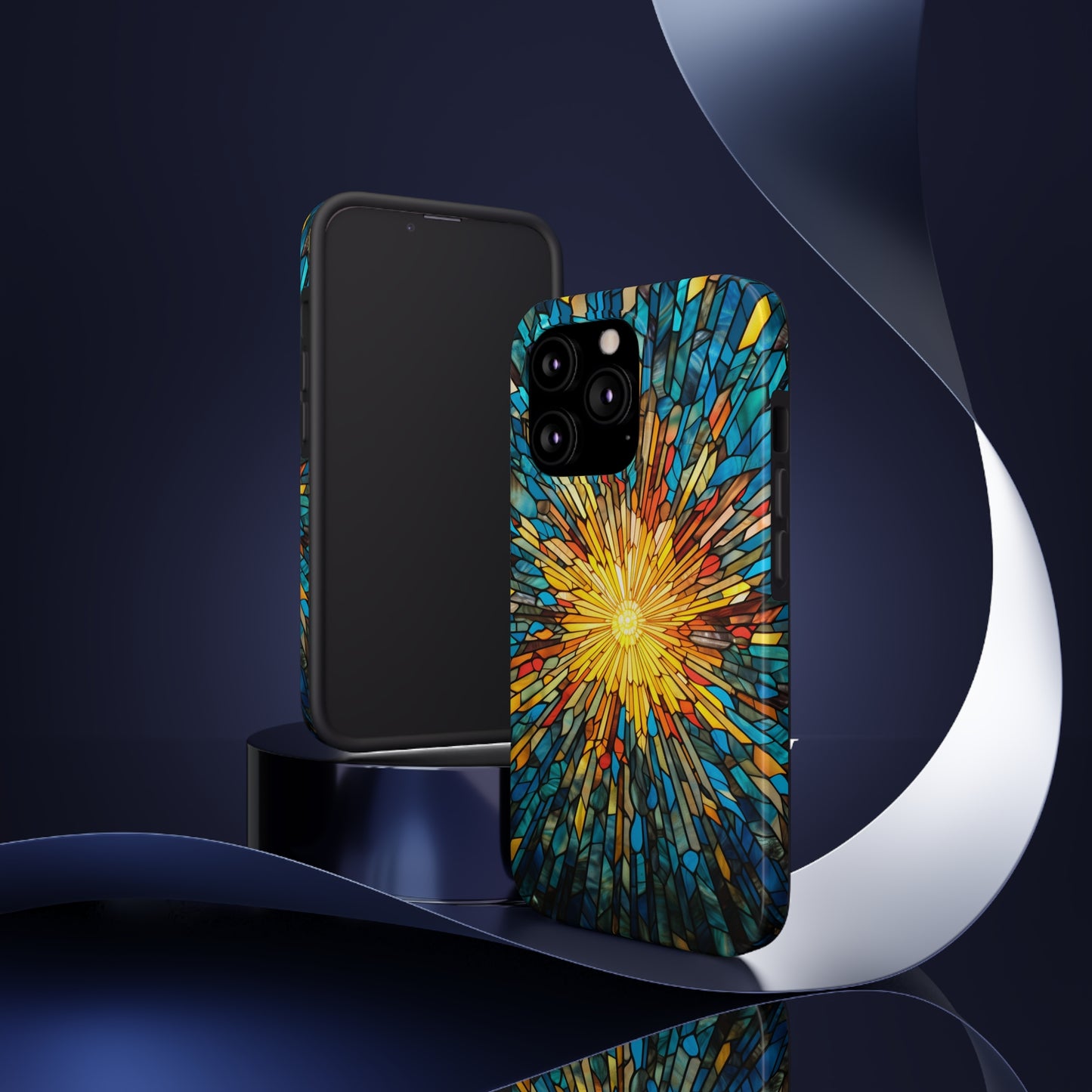 Stained Glass Sunburst Magic | Tough iPhone Case | Embrace Vibrant Style and Reliable Protection