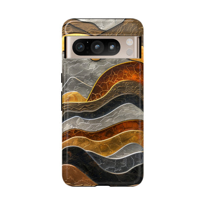 Abstract Gold and Silver Mountain Design Phone Case