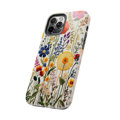 Wildflowers Floral Embroidery iPhone Case