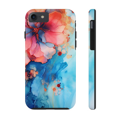 Marbled Floral Watercolor Phone Case | Embrace the Mesmerizing Multicolor Art