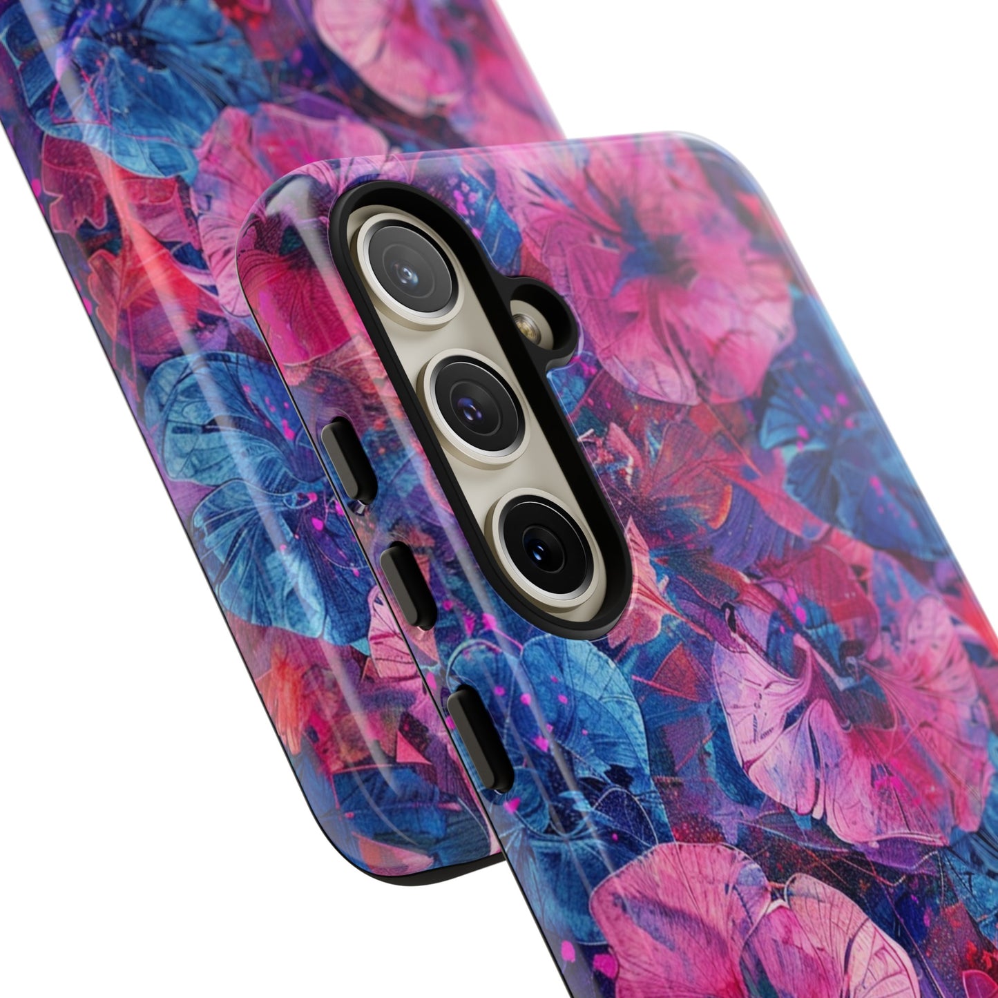 Magenta and Blue Color Floral Explosion Phone Case