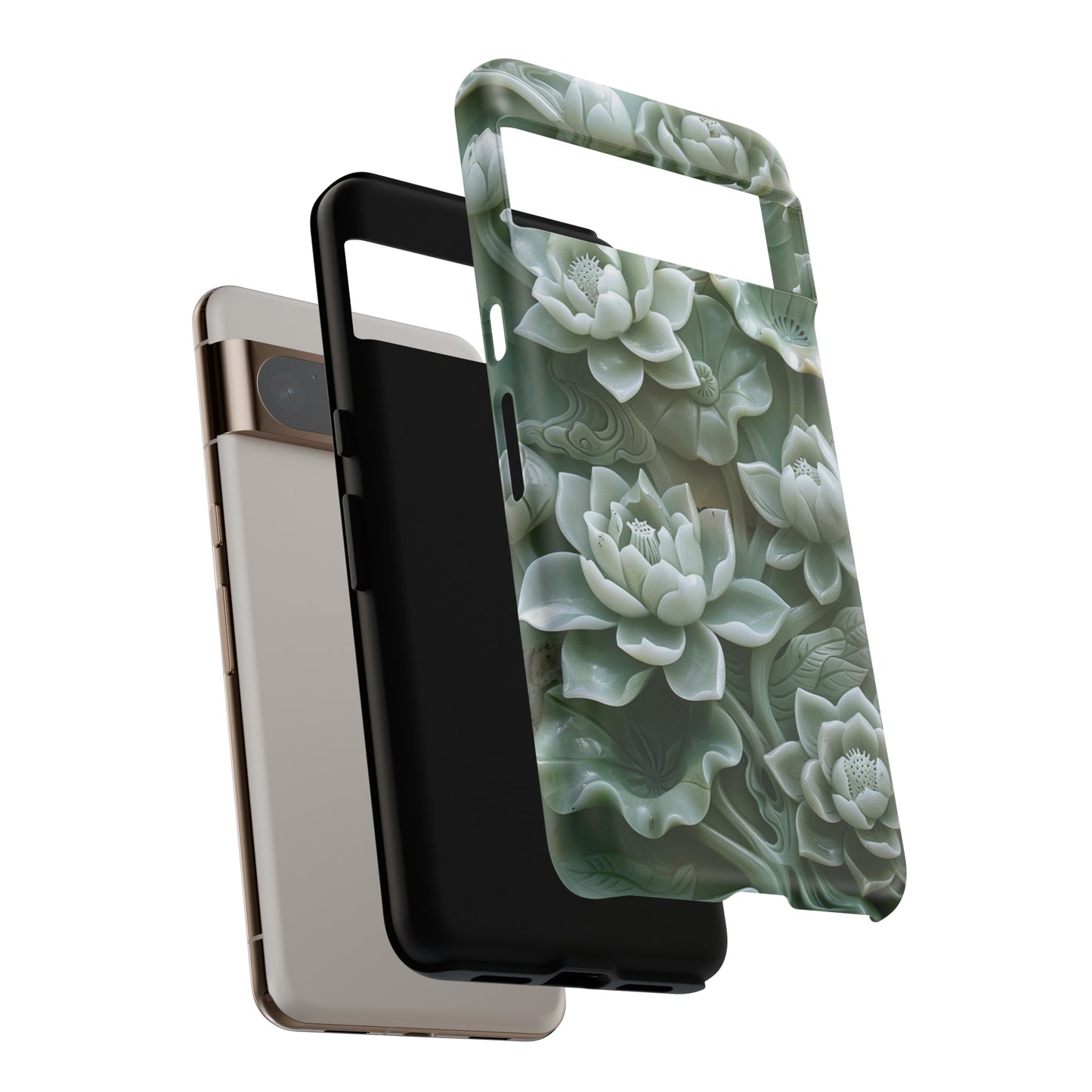 Green Jade Lotus Floral Art Phone Case