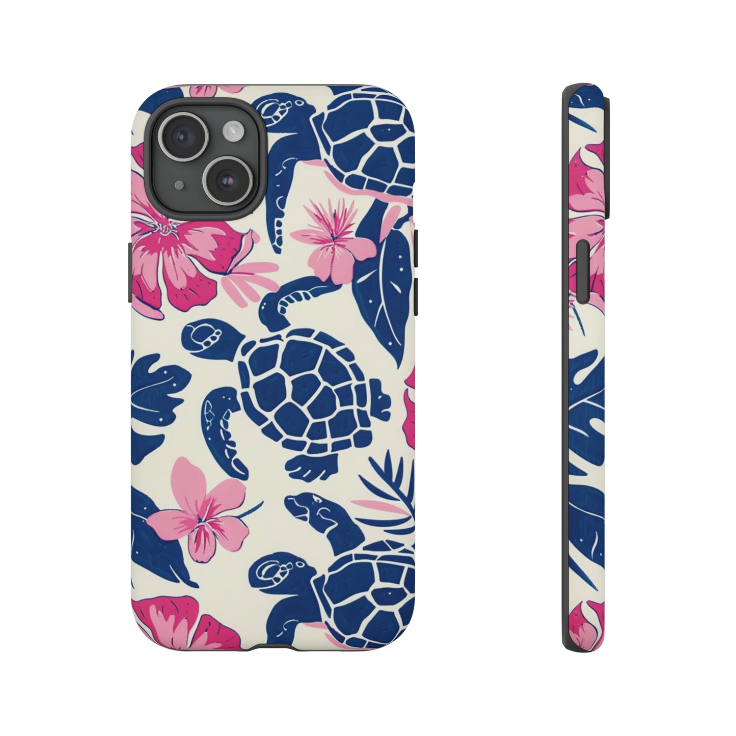 Undersea Floral Blue Sea Turtle Phone Case