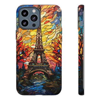 Parisian Elegance: Stained Glass Eiffel Tower | Artistic Flair iPhone Case for iPhone Models 11 through 14 Pro Max, Samsung Galaxy, and Google Pixel