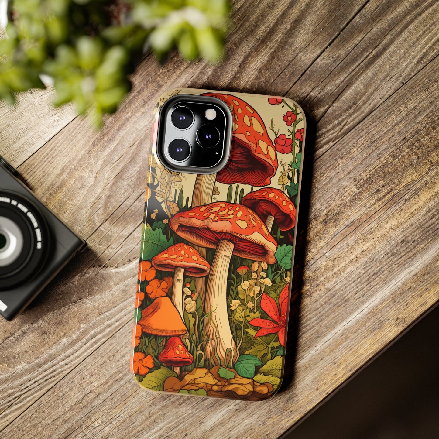 Psychedelic Retro Mushrooms: Dive Deep into Nostalgic Vibes | iPhone Case