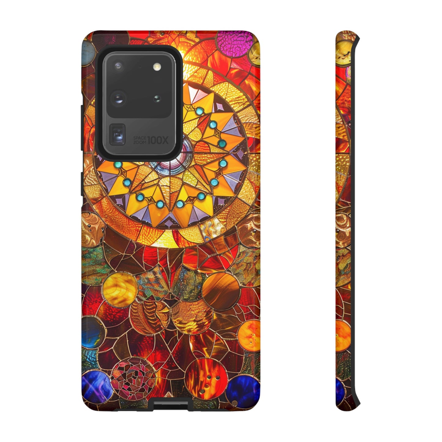 Cosmic Stained Glass Mandala Phone Case