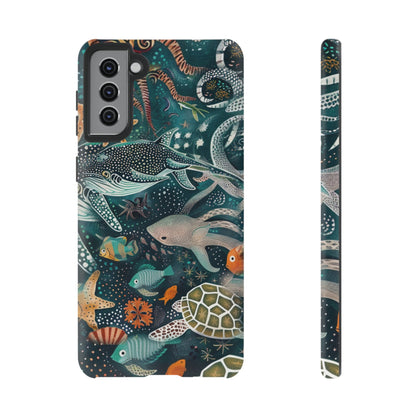 Undersea World Shark, Turtle, Manta Ray Phone Case