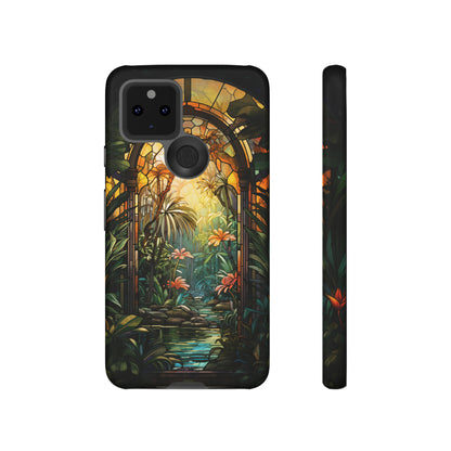 Stained Glass Phone Case Floral Aesthetic Art Nouveau Style