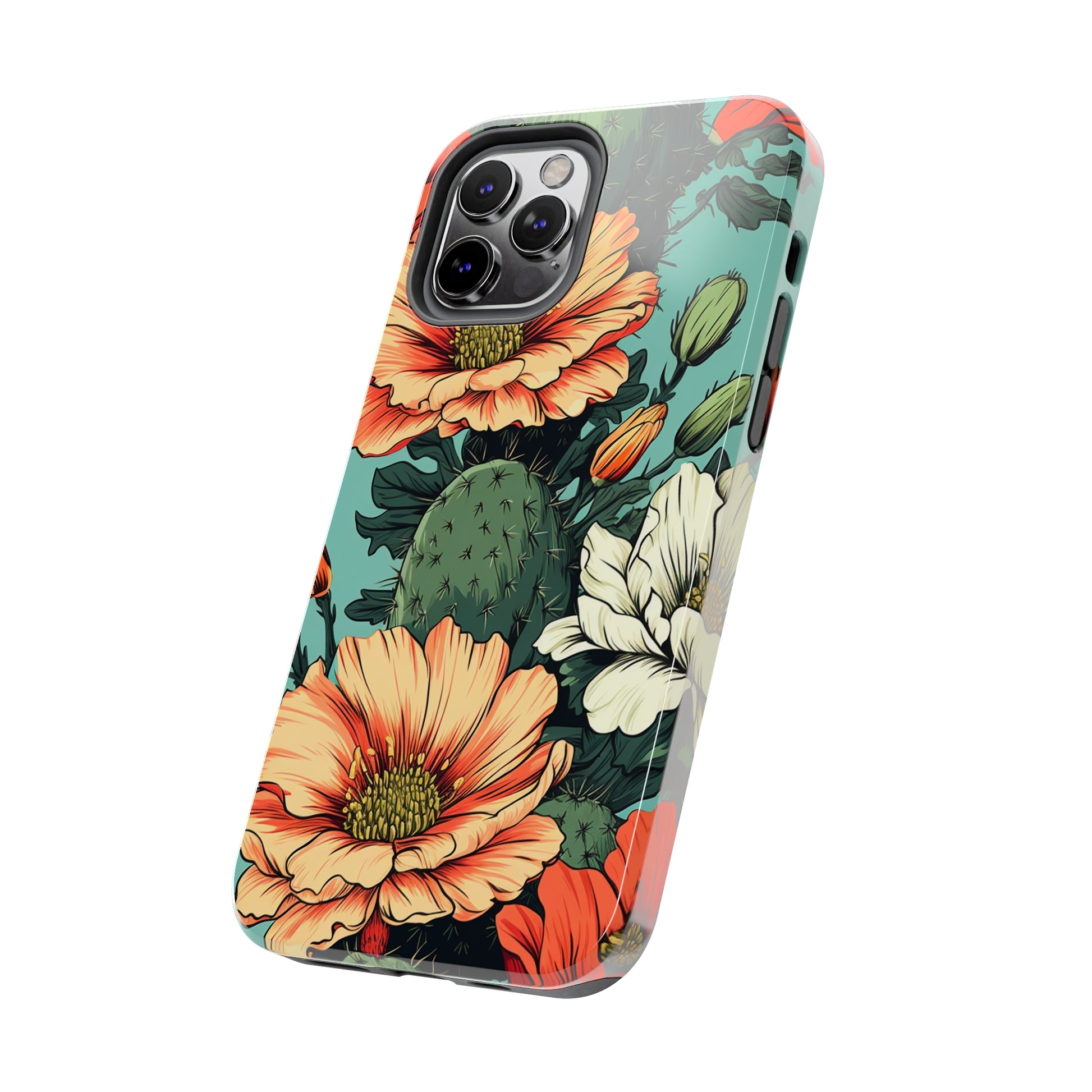 Retro Floral Cactus iPhone 13 Pro Illustration