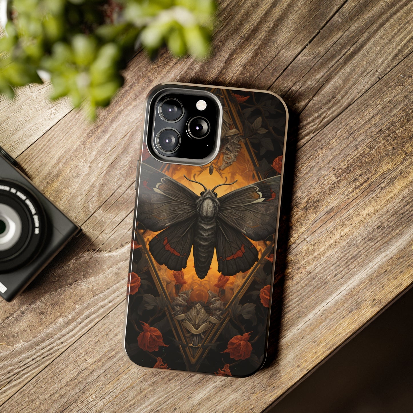 iPhone Case | Lost in Thought: Dark Academia Moth iPhone Tough Case