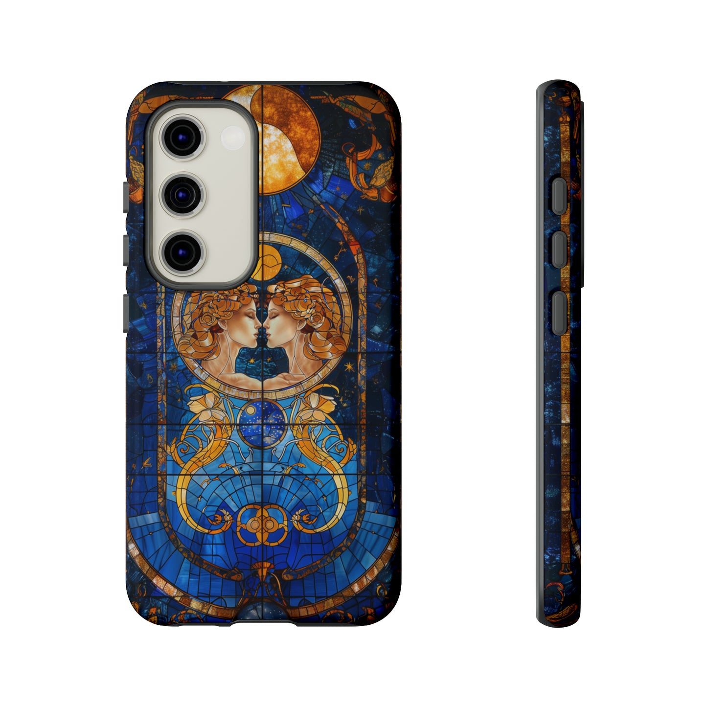 Gemini Astrology Stained Glass Phone Case