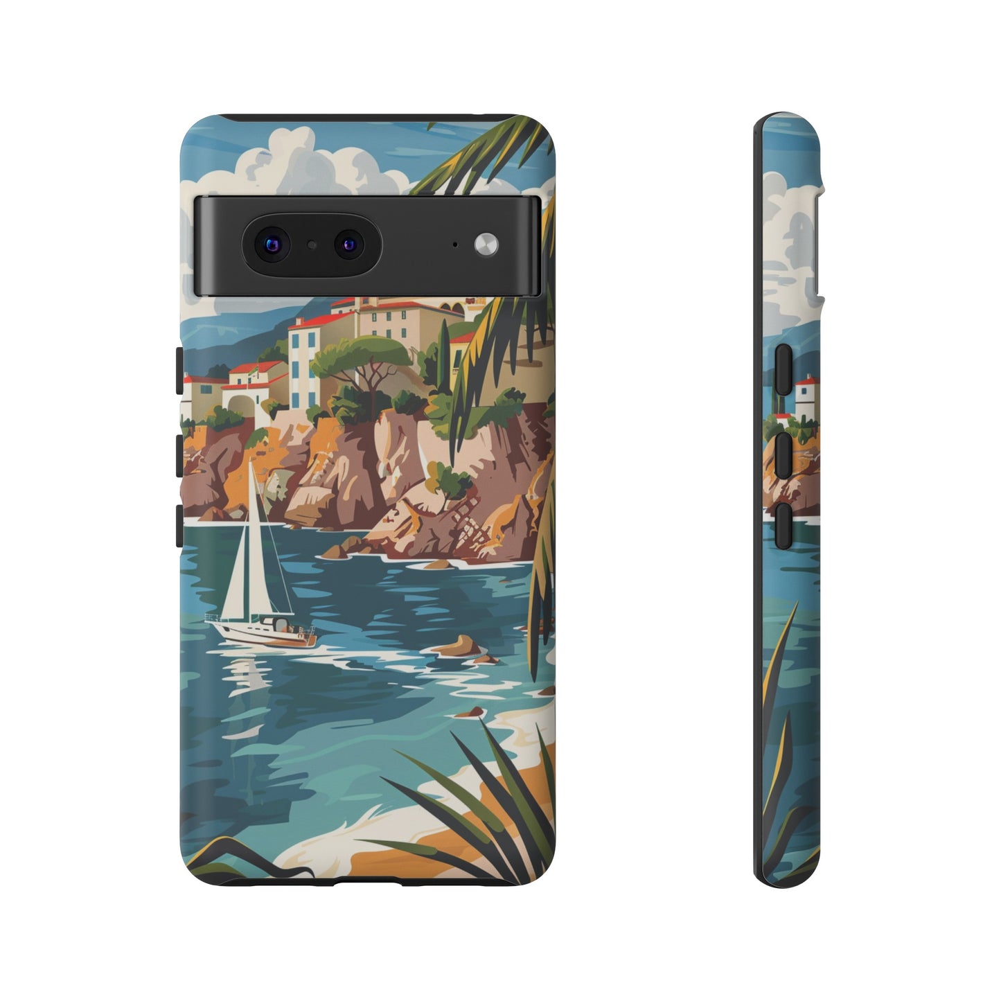 Midcentury French Riviera Sailboat Painting Phone Case