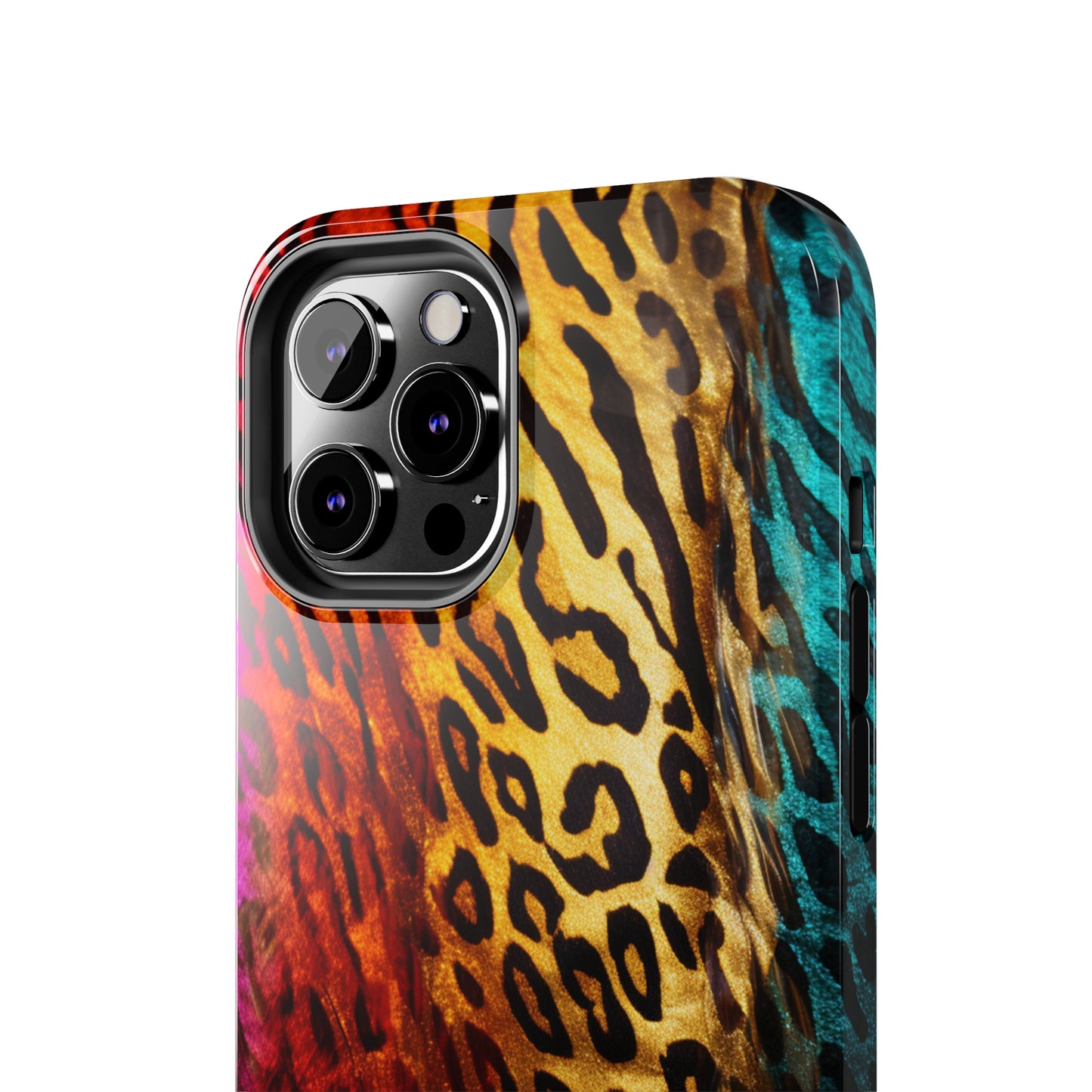 Kaleidoscopic Wild: Psychedelic Rainbow Leopard Print | Dazzling iPhone Case